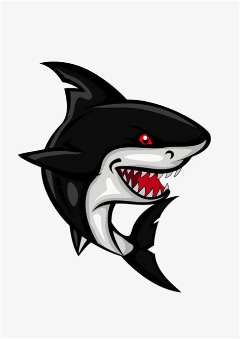 an angry shark with red eyes and sharp teeth is shown in this cartoon ...