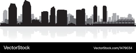 San diego usa city skyline silhouette Royalty Free Vector