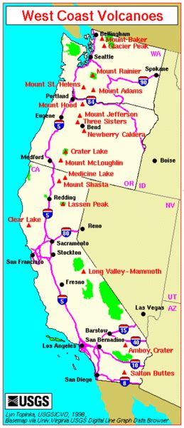 Washington Volcano Map