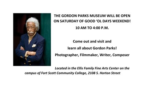 Gordon Parks Museum Open Saturday | Fort Scott Biz