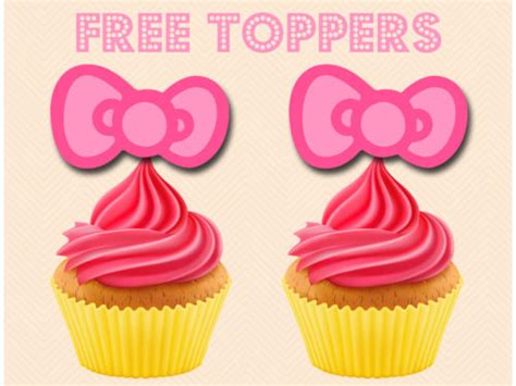 Free Pink Hello Kitty Cupcake Toppers - Magical Printable