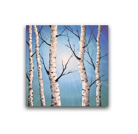 Birch Tree Painting Art Print Original Abstract Canvas Print