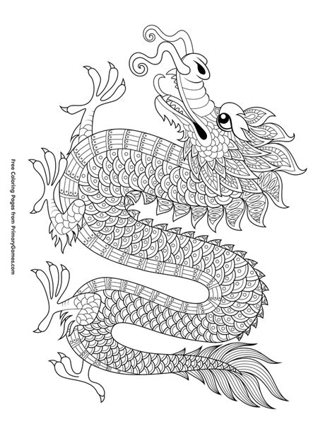 Chinese Dragon Coloring Pages