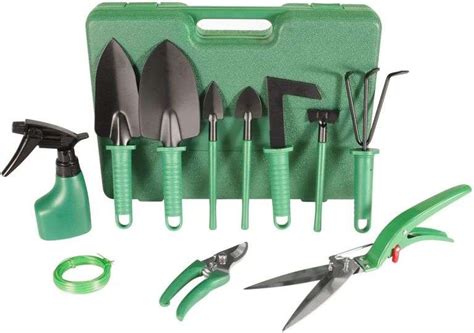 12 Pcs Stainless Steel Garden Tool Set with Storage Case Green - Dutch Goat