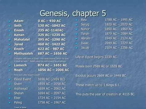 PPT - Genesis, chapter 5 PowerPoint Presentation, free download - ID:5846370