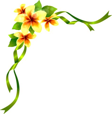 Brush Flower Drawing - Corner Flower Border Designs - Free Transparent PNG Download - PNGkey