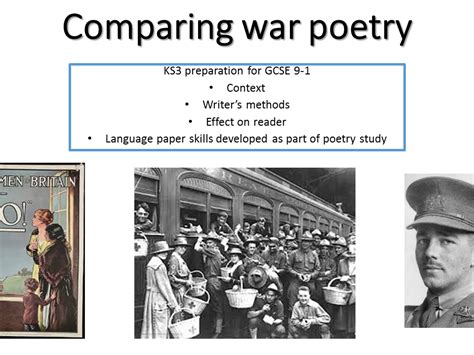 KS3 comparing war poetry -develop skills for 9-1 - Who's for the game ...