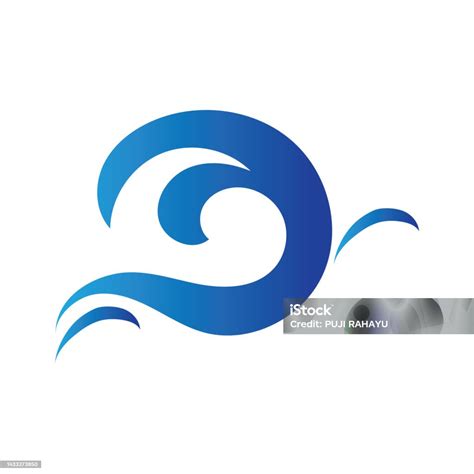 Ocean Wave Logo Desain Ilustrasi Vektor Template Vektor Ilustrasi Stok ...