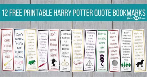 12 Free Printable Harry Potter Quote Bookmarks ⋆ The Quiet Grove