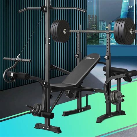 Finex Bench Press Weight Bench Multi-Station Fitness Gym Pulldown Equipment | BIG W