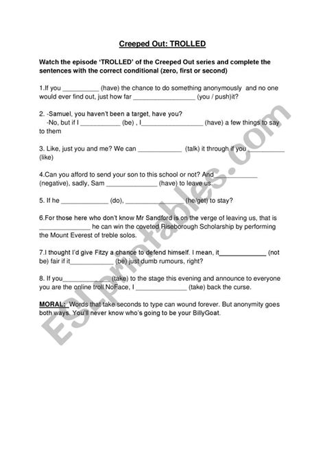 Creeped Out: Trolled - ESL worksheet by agostav