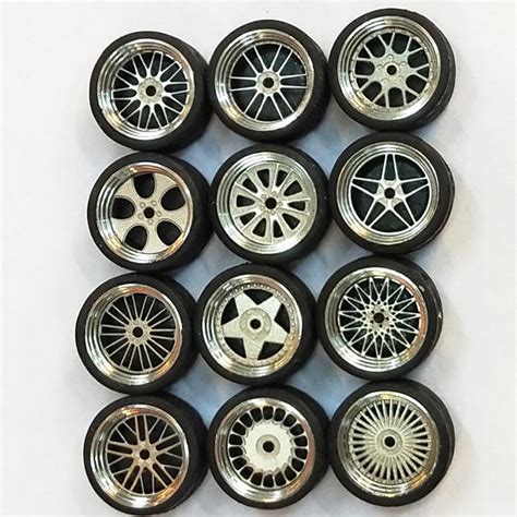 1/64 Scale Alloy Wheels - Custom Hot Wheels, Matchbox,Tomy, Rubber Tires 10g | eBay