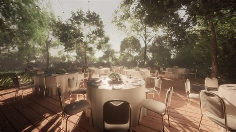 Outdoor dining area with a view of the trees 34843786 Stock Video at ...