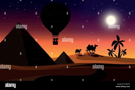 A silhouette desert scene illustration Stock Vector Image & Art - Alamy