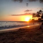 Sunset photos of Poipu Beach