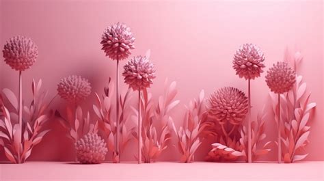 Pink Floral 3d Illustrations In The Colors Backgrounds | JPG Free Download - Pikbest