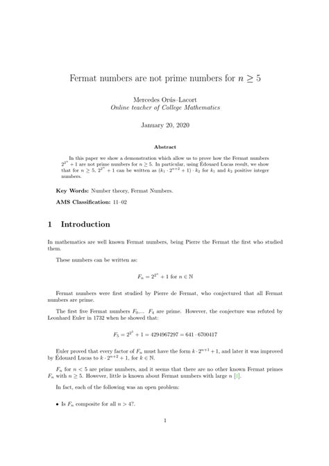 (PDF) Fermat Numbers