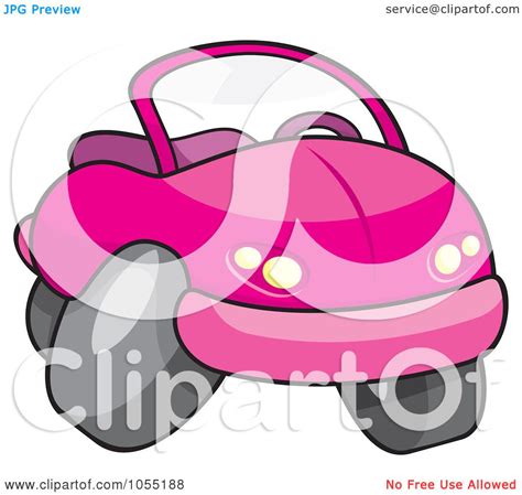 Royalty-Free Vector Clip Art Illustration of a Pink Convertible Car by Any Vector #1055188