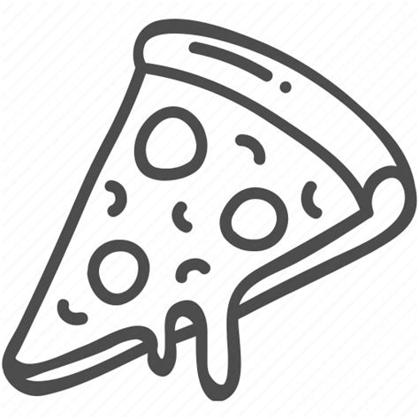 Doodle, food, pizza, slice icon