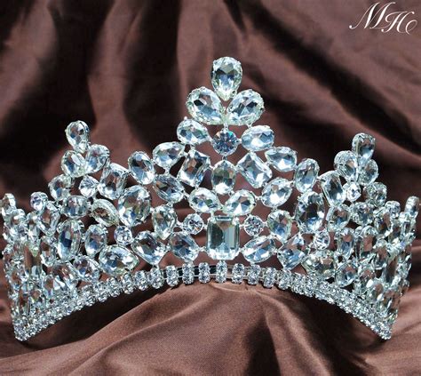 Stunning Hair Tiara Girl Crown Clear Crystal Wedding Prom Costumes ...