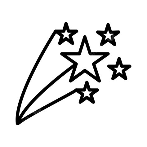 Shooting Star Line Icon Vector, Shooting, Star, Astronomy PNG and ...