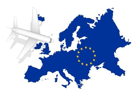 airplane flight travel to europe on europe map 2263877 Vector Art at Vecteezy