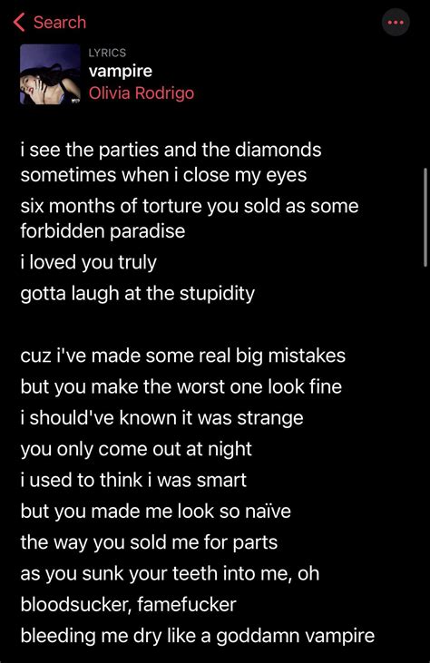 Just noticed that the lyrics for ‘vampire’ on Apple Music is purposely ...