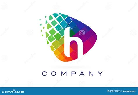 Letter H Colourful Rainbow Logo Design. Stock Vector - Illustration of ...