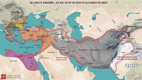 Hellenistic Successor Kingdoms c. 301 BCE (Illustration) - World History Encyclopedia