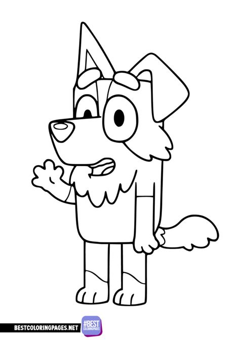 Colouring Page Bluey - dog Mackenzie - Free printable coloring pages