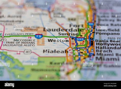 Weston Florida USA Shown on a geography map or road map Stock Photo - Alamy