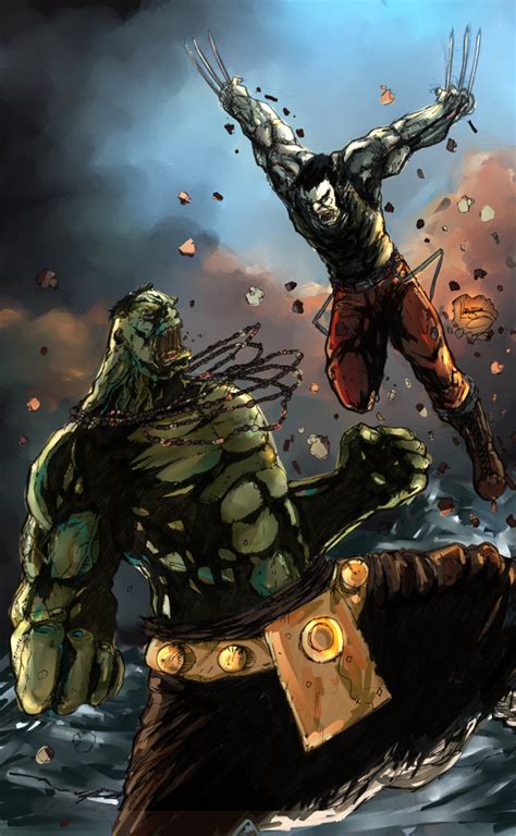 Ultimate hulk vs wolverine by RocketPancake on DeviantArt