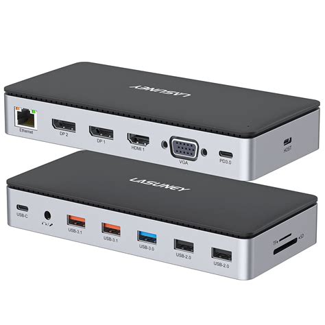 Buy USB C Laptop Docking Station, 15 in 1 Triple Display Multiport Adapter with 3 Monitors Dock ...