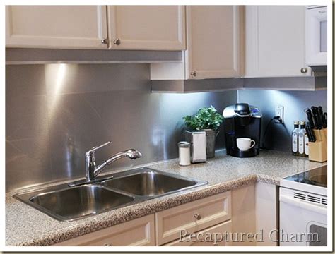 Recaptured Charm: Backsplash, with the look of Stainless Steel