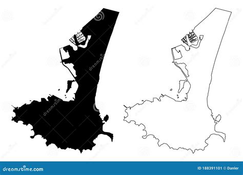 Aden City Republic of Yemen Map Vector Illustration, Scribble Sketch ...