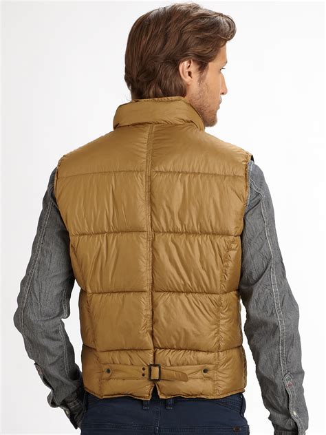 DIESEL Warwick Puffer Vest in Brown for Men | Lyst