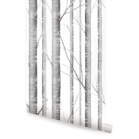 Peel and Stick Wallpaper Birch Tree Peel and Stick Fabric - Etsy