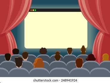 Cinema People Sitting Front Screen Stock Vector (Royalty Free) 1239385099 | Shutterstock