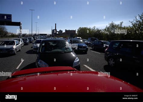 traffic jam on the M2 motorway outside belfast in northern ireland on a ...