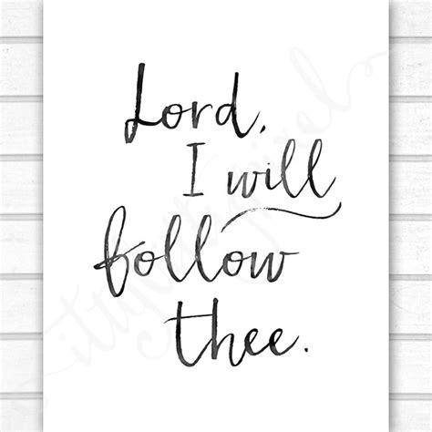 Lord I Will Follow Thee LDS Digital Wall Art Print PRINTABLE - Etsy