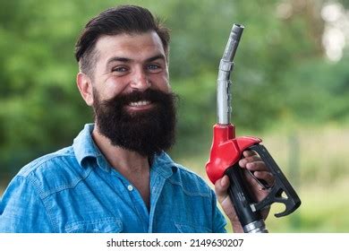Portrait Smiling Man Refueling Car Gas Stock Photo 2149630207 | Shutterstock