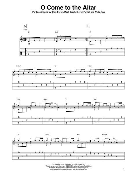 O Come To The Altar by Elevation Worship Sheet Music for Solo Guitar at Sheet Music Direct