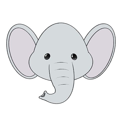 Elephant Face Clipart Outline