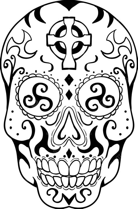 Mexican Skull Triskele Celtic Cross Tattoo Calavera Ink Tattoo Vector ...