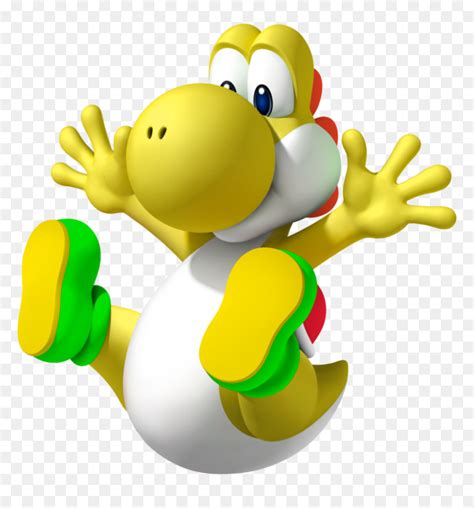 Yoshi Clipart Jumping - Yellow Yoshi, HD Png Download - vhv