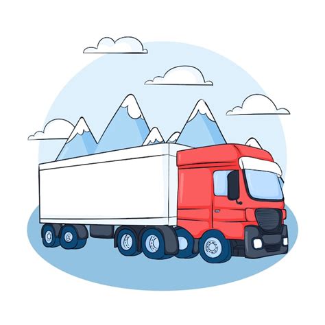 Free Vector | Hand drawn transport truck illustration