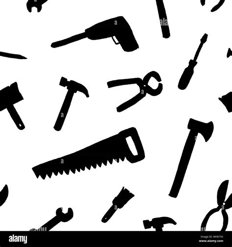 Tools background - seamless texture. DIY and woodworking tools vector Stock Vector Image & Art ...