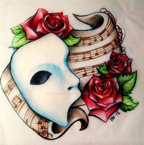 Phantom of the Opera by Danniichan via Deviantart | Music drawings, Opera mask, Phantom of the opera