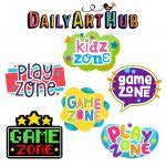 Kids Zone Signs Clip Art Set – Daily Art Hub // Graphics, Alphabets & SVG