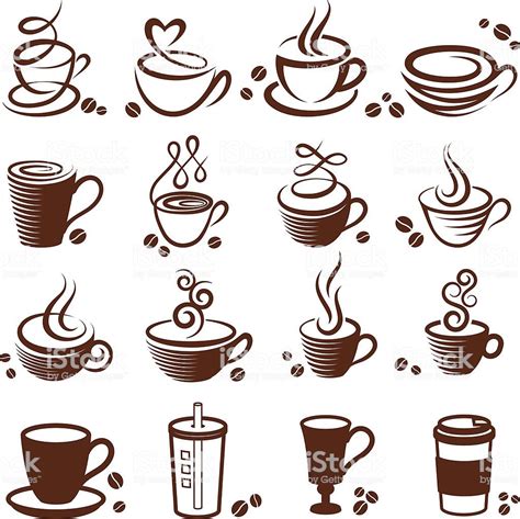 Coffee cup vector white icon set | Coffee art, Coffee tattoos, Coffee cups